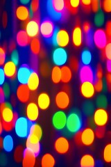 Background bokeh of colorful lights for use as illustrations in art and design.Background light blur - generative ai