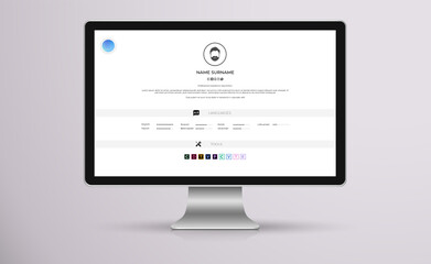 website page template with CV resume design
