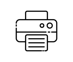 Printer line icon document paper print symbol vector image