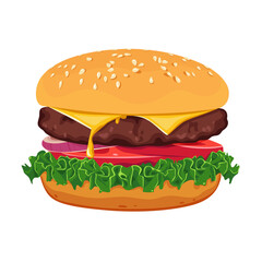 hamburger isolated on white background
