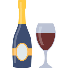 christmaswine bottle and wine