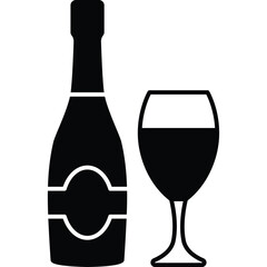 christmaswine bottle and wine