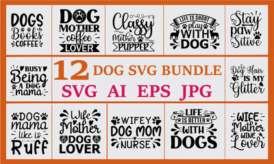 Fototapeta premium Dog Love Svg Bundle 