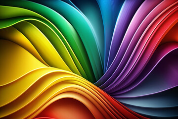 Rainbow Wavy Satin Background created using MidJourney generative AI