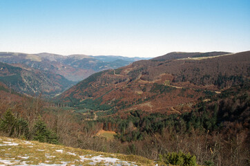 Naklejka premium Route des Crêtes, Parc Naturel Régional des Ballons des Vosges, 88, Vosges, France