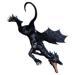 3D Rendering Fairy Tale Dragon on White