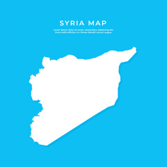 Syria map. High detailed vector map of Syria on blue background.