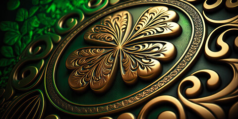 St. Patrick's Day banner, background, wide, copyspace. Generative AI