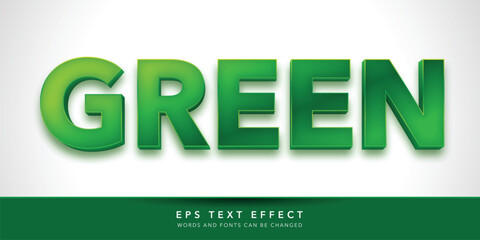 green 3d editable text effect