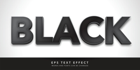 black 3d editable text effect