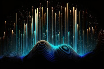 Abstract iridescent holographic neon lines. Nice background 3d render. Gradient design element for backgrounds, banners, wallpapers, posters and covers