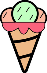 Set of sweet and bakery icons.such as ice cream,cake,smoothies,bread,Pizza
