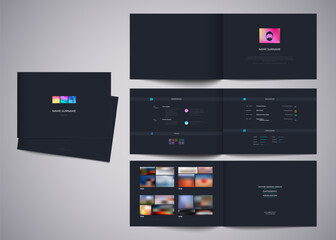 black portfolio template printed book design