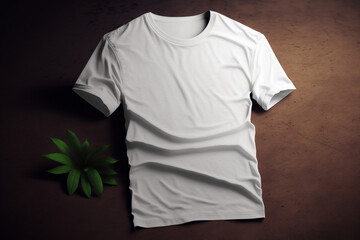 White, short sleeve t-shirts with copy space for mockup. Generative AI.