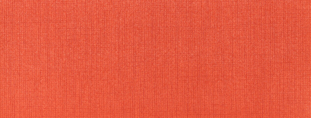 Texture of dark orange color background from textile material with wicker pattern, macro. Vintage...