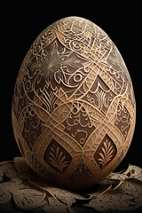 Easter egg with pattern, generative ai