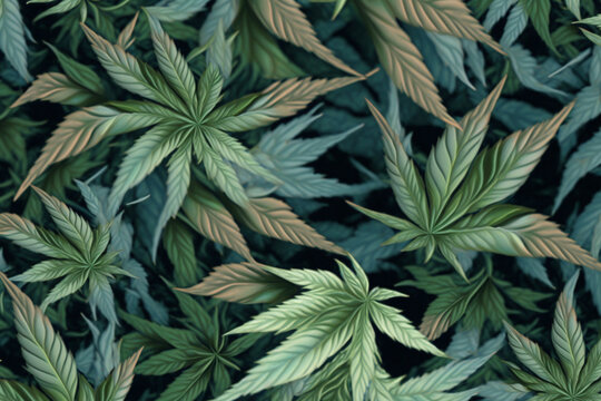 Weed plant pattern background texture, detailed art