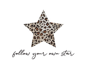 Star shaped leopard skin pattern, vector illustration for fashion, poster and card prints © springsky