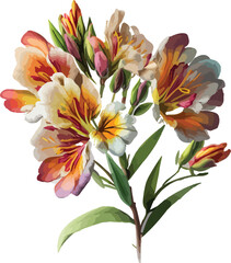 watercolor colorful flower white background