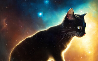 Obraz na płótnie Canvas Katze im Weltraum