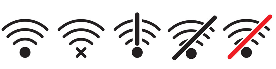 WI FI isolated vector icons. Icon for concept design. Wave icon. Wi-fi vector icon sign. Network signal. Wifi icon wireless internet connection signal. Cloud technology illustration.