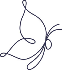 Obraz premium Butterfly in line art Contemporary insect abstract drawing