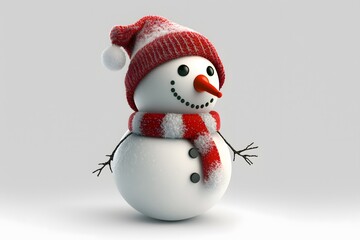 snowman christmas white background created using AI Generative Technology