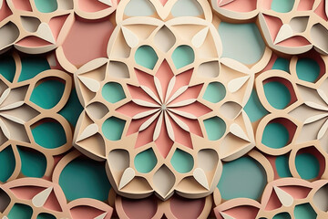 Pattern, theme, background, backdrop, wallpaper, arabic or indian style in pastel color.