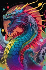 Dragon colorful illustration