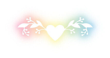 Set of wreath love design neon