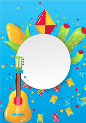 Happy festa junina, festive cartoon background