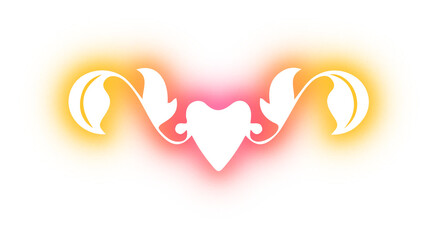 Set of wreath love design neon