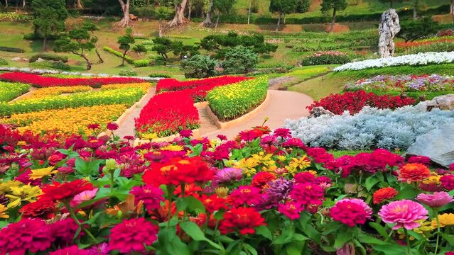 Flower decoration in Mae Fah Luang Garden, Chiang Rai, Thailand