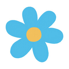 Blue flower oil painting.