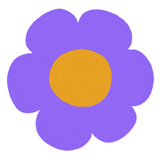 Purple flower oil painting.