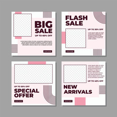 Naklejka premium Editable modern social media post template