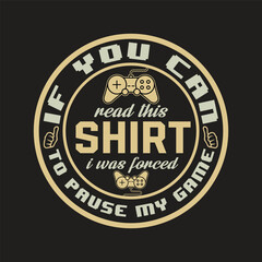 Custom retro vintage Gaming Tshirt design template