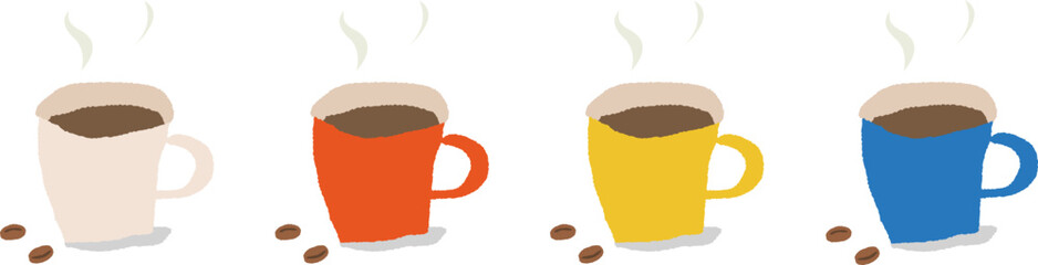 シンプルでかわいいコーヒーのセット