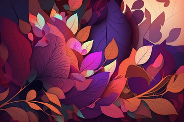Illustration of multi-colored flower wall background generative AI tools.