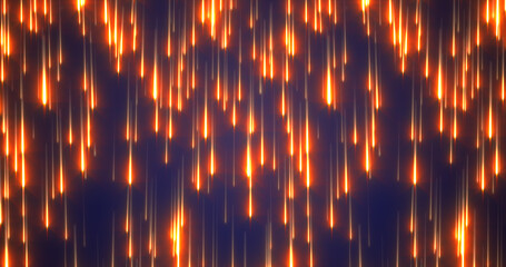 Abstract glowing energetic futuristic orange fiery lines raining energy magical abstract background