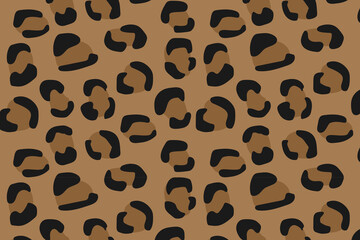 Seamless animal pattern with leopard