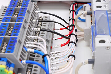 Electrical terminals for connecting electrical copper wires in the control panel.