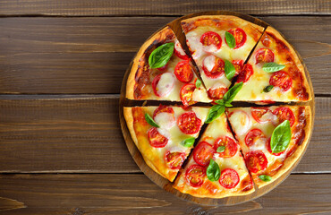 Sliced pizza Margarita