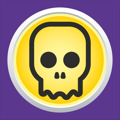 Skull vector icon. Style is flat rounded symbol, rounded angles.