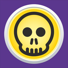 Skull vector icon. Style is flat rounded symbol, rounded angles.