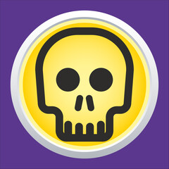 Skull vector icon. Style is flat rounded symbol, rounded angles.
