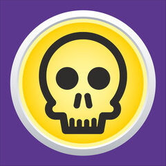 Skull vector icon. Style is flat rounded symbol, rounded angles.