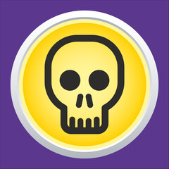 Skull vector icon. Style is flat rounded symbol, rounded angles.