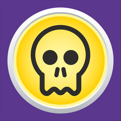 Skull vector icon. Style is flat rounded symbol, rounded angles.