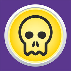 Skull vector icon. Style is flat rounded symbol, rounded angles.